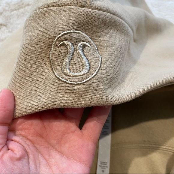 (XS/S) Lululemon Oversized 1/2 Zip Scuba Hoodie Trench Tan Extra Small Crop - Picture 4 of 15